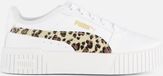 PUMA Carina 2.0 Animal Update PS Sneakers - White/Putty/Gold - Size 28