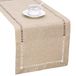 Grelucgo Handgemaakte tafelloper, met hemsteek, rechthoekig, beige, 35,5 x 228 cm