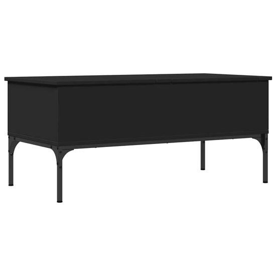 vidaXL Salontafel 100x50x45 cm bewerkt hout en metaal zwart