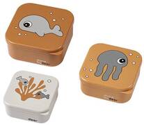 Done by Deer by Deer Sea Friends Snackbox Set van 3 - Oranje