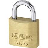 ABUS 02862 messing hangslot met 5301 Alike Keyed | Beugelbreedte 30 mm, beugeldiameter 4,5 mm, totale breedte 29 mm, hoogte 44 mm - slotserie 5301