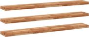 vidaXL - Wandplanken - 3 stuks - Zwevend - Olieafwerking - 120x20x4 cm - Acaciahout - Donkerbruin