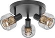 LEDVANCE Decor Spot Firefly lamp zwart in industriële stijl, 3 x 2,8 W, 750 lm, 2700 K, behuizing van metaal en glas, E14-fitting, eenvoudige montage, dimbare OSRAM-lamp inbegrepen