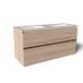 Saniclass Vita Badkamermeubelset - 120x60x46cm - 2 lades - greeploos - 2 wasbakken - zonder kraangaten - overloop - keramiek - licht eiken