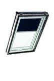 Origineel Roto Origineel Verduisterend Rolgordijn ZRV - Bijna Volledige Verduistering - Geleiderail Zilver - Voor Dakraam Serie Designo R4/R7 en Classic 43/73 - Maat 054/078 | 05/07 - Kleur Stof Blauw