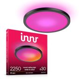 Innr Smart Plafondlamp - 30 cm - Zigbee - geschikt voor Philips Hue - LED plafonniere kleur en warmwit tot koelwit licht - slimme lamp - dimbaar - zwart - 2250 Lumen