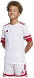 Adidas Squadra 25 T-shirt Korte Mouwen Wit / Team Power Red 2 Polyester Gestreept Unisex Jongens, Meisjes 146/152