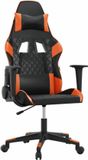 vidaXL Gamestoel Kunstleer Zwart en Oranje