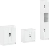 vidaXL - 3-delig - badkamerkast - set - UTRECHT - Hoogglans - Wit - Bewerkt - hout