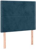 vidaXL Hoofdbord - donkerblauw - 100x5x118/128 cm - fluweel