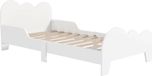 StarTech Kinderbed - Bedframe - Met wolkenmotief - Uitvalbescherming - MDF - Afmetingen 143,5 x 74,5 x 56 cm - Geschikt vanaf 3 jaar - Wit