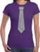 Bellatio Decorations Chemise de déguisement femme - cravate paillettes argent - violet - carnaval - fête ringard XL