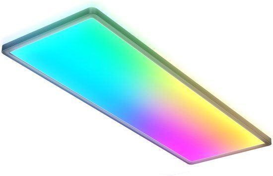 B.K.Licht - RGB LED Plafonniére - zwart - dimbaar - met indirecte licht - met afstandsbediening - l: 58cm