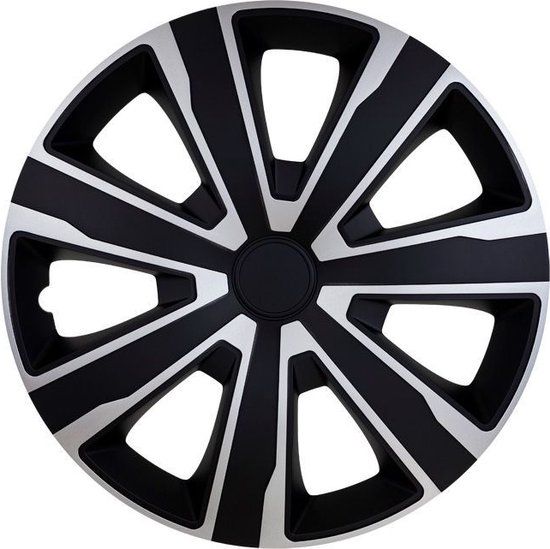 Autostyle Wieldoppen Tenzo 15-inch Zwart/Zilver (4-delig)