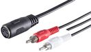 1aTTack.de 3x 0,2m 5-pins DIN-stekker naar 2 RCA-aansluitingen/Stereo + Massa Hoogwaardige audio-adapterkabel Gegoten stekkers Vernikkelde contacten Perfect voor HiFi-muzieksystemen Studioapparatuur