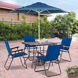 BAKAJI Parasol voor zee, strand, tuin, met stalen stang, kantelbaar, bekleding van stof, uv-bescherming, diameter 210 cm, met schouderriem, Turkoois, Ø 210 cm