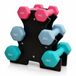 Relaxdays Dumbbells - 3 pairs - 1-3 kg - with stand