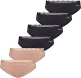 Sloggi Dames hipster slip 6 pack Go Blush Zwart/beige