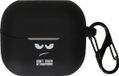 kwmobile Hoes geschikt voor Samsung Galaxy Buds 3 / Galaxy Buds 3 Pro - Siliconen cover voor oordopjes in wit / zwart / zwart - Don't Touch My Headphones design
