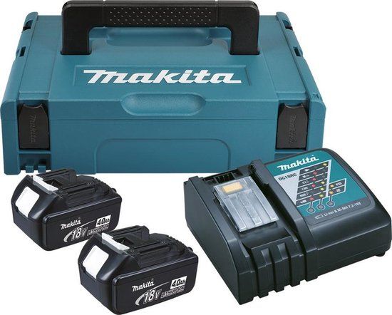 Makita 196866-5 18V Li-Ion Accu Starterset (2x 4.0Ah) + Lader In Mbox