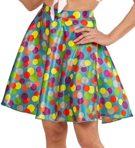 Widmann Jaren 50 Kostuum Polkadot 50s Meisje Vrouw One Size Carnaval kostuum Verkleedkleding