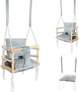 Iso trade baby schommel binnen baby swing seat - plafondhanger 3 in 1 - grijs