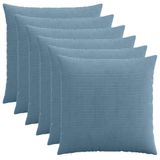vidaXL - Kussensloop - 6 stuks - HEERLEN - Blauw - 70 x 70 cm - corduroy