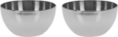 Merkloos / Sans marque Koopman International Salade schaaltjes - 6x stuks - RVS - 13 x 6 cm - Serveerschalen - Keuken kommetjes
