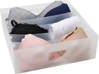 Gerimport Organiseur de sous-vêtements - Plastique - 6 compartiments - Transparent