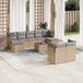 Maison Exclusive - Ensemble de jardin, composé de 10 pièces avec coussins, couleur : beige, matériau : polyrotin
