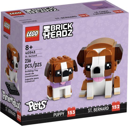 LEGO Brickheadz 40543 - St. Bernard en Puppy - Bouwstenen - 236 Onderdelen
