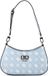 GUESS Emelie Logo Top Zip Shoulder Bag Light Blue Logo