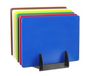 HENDI HACCP-snijplanken met standaard, glad, 6 verschillende kleuren, 6 stuks, 450 x 300 x 10 mm, polyethyleen, polypropyleen, 6 stuks