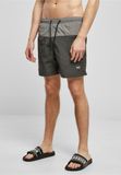 Urban Classics Block Zwemshorts - XS - Zwart/Grijs
