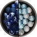 Boules de Noël - 74x pièces - bleu cobalt - bleu clair - 6 cm - plastique