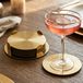 Bellatio Design Onderzetters - 6x - Goud - RVS - 8,5 cm - Met Houder