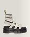 Dr. Martens Sandales Plateformes Montantes Ricki en Cuir Nappa Lux en Crème/Gris, Taille: 37