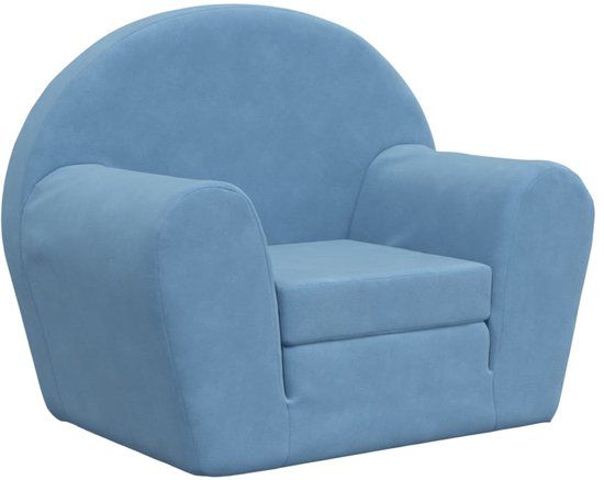 vidaXL Kinderslaapbank - Zacht - Pluche - Blauw