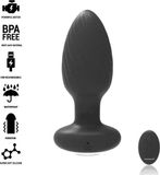 BLACK&SILVER BLACK and SILVER | Black and silver - Wells Anal Plug Silicone Remote Control