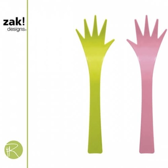 Zak!Designs Sorbet - Saladebestek - Helping Hands - 32 cm -Set van 2 Stuks - Paars / Licht Blauw