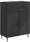 vidaXL Dressoir Zwart Bewerkt Hout 64 x 34,5 x 89,5 cm