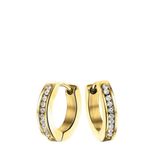 Lucardi Meisjes Oorring met plating - Kristal - Cadeau - Staal - Goudkleurig
