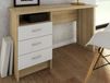 FARO Bureau 3 tiroirs blanc/chêne