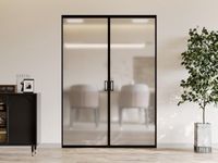 Vente-unique Dubbele schuifdeur LINCI II - Zwart - 2xH205xL63cm - Gehard Matglas