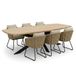 LUX outdoor living Salo/Flora Sahara Dust dining tuinset | 6 personen | hardhout + touw | 240cm Deens