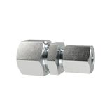 Riegler GV1210SSTRED Rechte reduceerschroefverbinding, buis-buiten-Ø moffen 12/10 mm, PN max. 630 bar, SW1 22, SW2 24, SW3 22, verzinkt staal