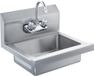 VEVOR Lavabo commercial avec robinet, évier en acier inoxydable, petit lavabo, lavabo mural, évier pour restaurant, cuisine, bar, garage et maison