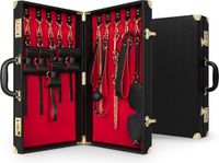 Bedroom Fantasies - Mallette de bondage 11 pièces - Cuir PU - Rouge