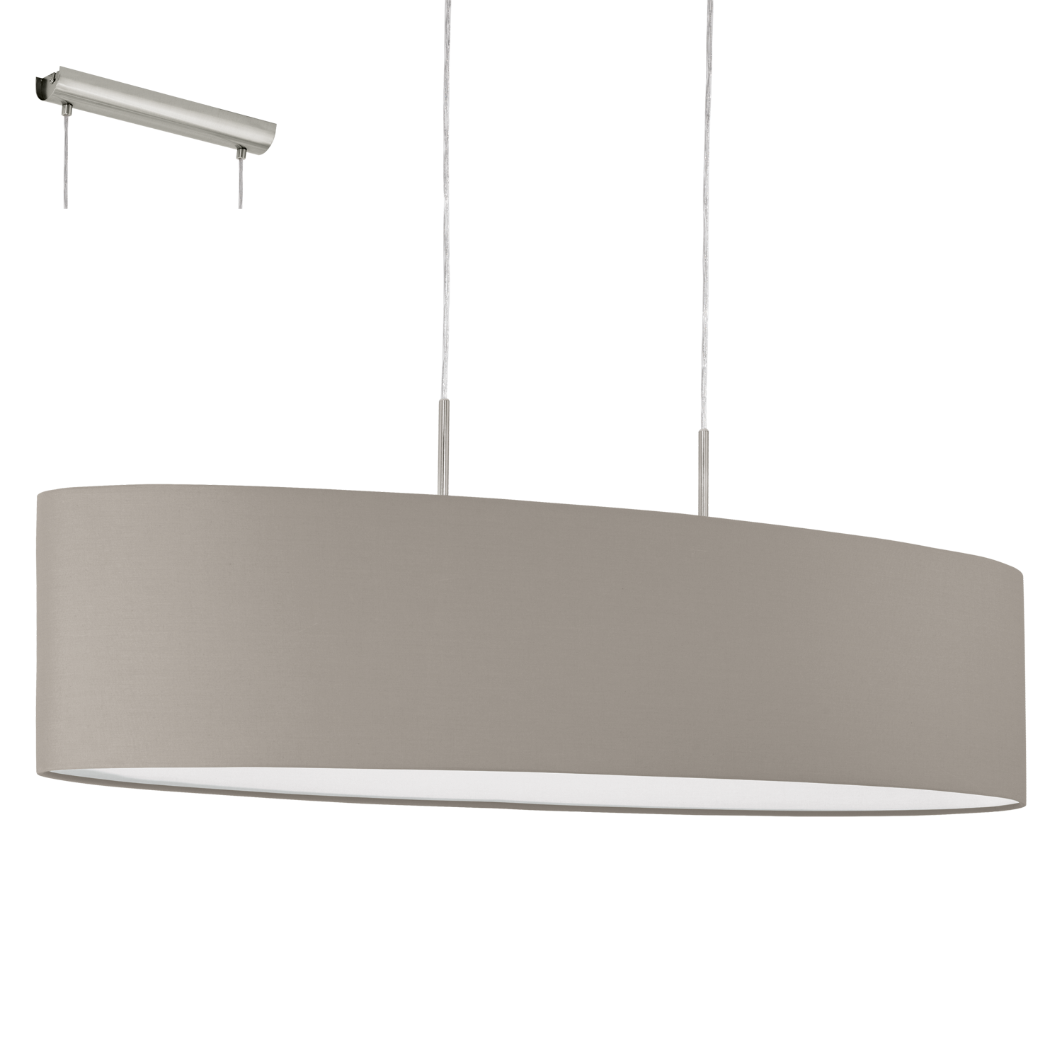 EGLO Pasteri Hanglamp - 110 cm - E27 - Koper, Staal, Nikkel, Stof/Weefsel