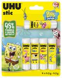 UHU Stic - Lijmstift zonder oplosmiddel – Edition SpongeBob – lijm voor kinderen, creatieve vrije tijd, kantoor, thuis, school – wit – kantoorbenodigdheden – 5 sticks van 8,2 g